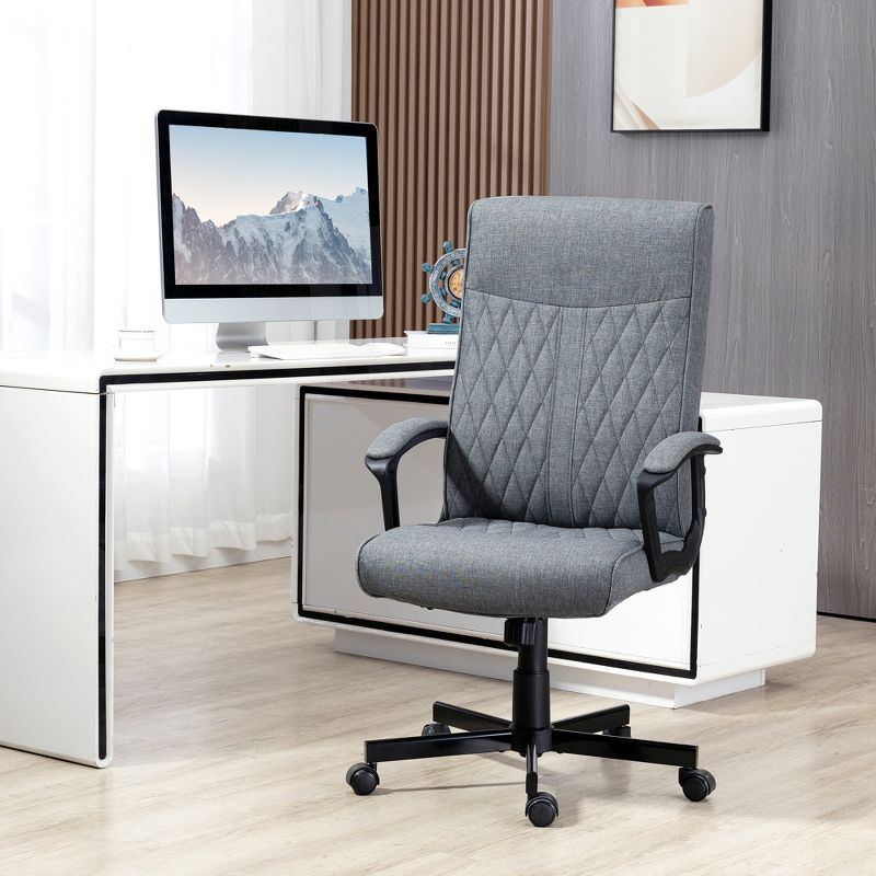 Vinsetto High-Back Home Office Chair Computer Desk Chair with 360 Degree Swivel Adjustable Height and Tilt Function Dark Gray, 3 of 7