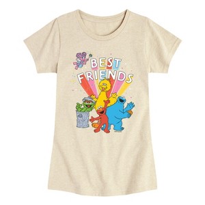 Girls' - Sesame Street - Sesame Street Best Friends Fitted Short Sleeve Graphic T-Shirt - 1 of 3