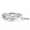 Slickblue Polished Stainless Steel Ring with Clear CZ, Round Stone, Women’s Engagement Ring, Size 5-10 - 2 of 4
