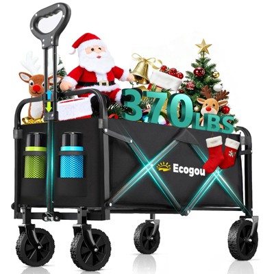 Generic Collapsible Wagon with Wheels, 370lbs Weight Capacity Foldable Beach Wagon