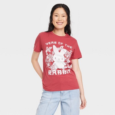 Women's Year of the Rabbit Short Sleeve Graphic T-Shirt- Red