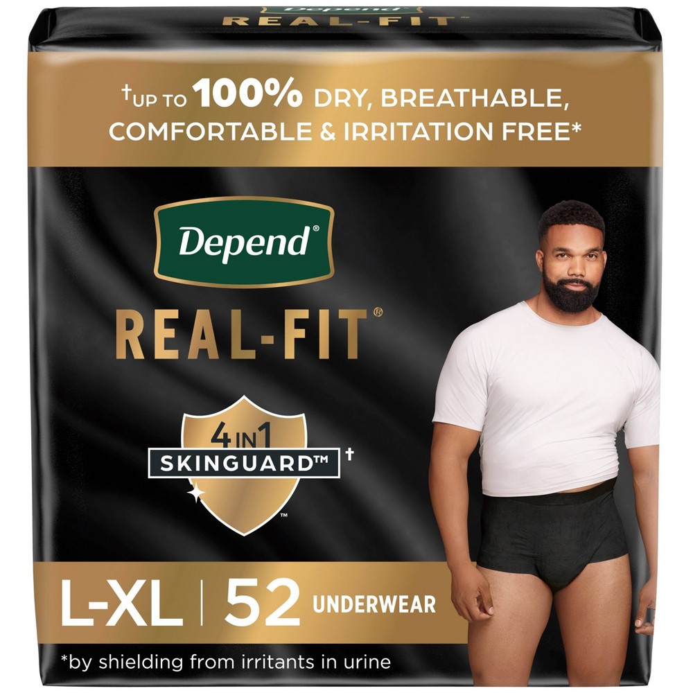 UPC 036000465808 product image for Depend Real Fit Incontinence Underwear for Men - Maximum Absorbency - L/XL - Bla | upcitemdb.com