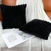 24x24 Throw Pillow Covers Set of 2, Black Faux with Velvet Back for Sofa Bed - 3 of 4