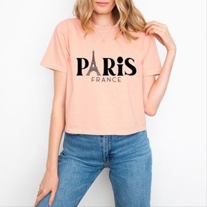 Simply Sage Market Paris France Eiffel Tower Boxy Crop Top - 1 of 4