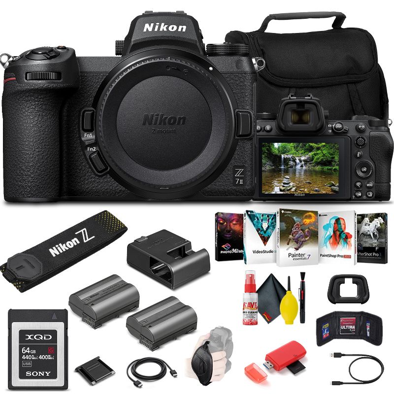 Nikon Z 7II Mirrorless Digital Camera 45.7MP (Body Only) (1653) + 64GB XQD Card + EN-EL15c Battery + Corel Software + Case + Card Reader + Cleaning, 1 of 5