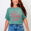 Country Girl Hat Puff Print  - Womens Garment Dyed Graphic T-Shirt - 2 of 4