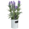 Northlight 11" Artificial Lavender Arrangement in White Tin Can - 3 of 4