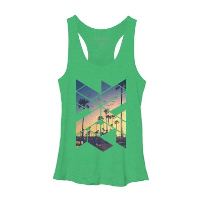 Women's Design By Humans Vintage Palm Beach Geometric By Magnussons Racerback Tank Top