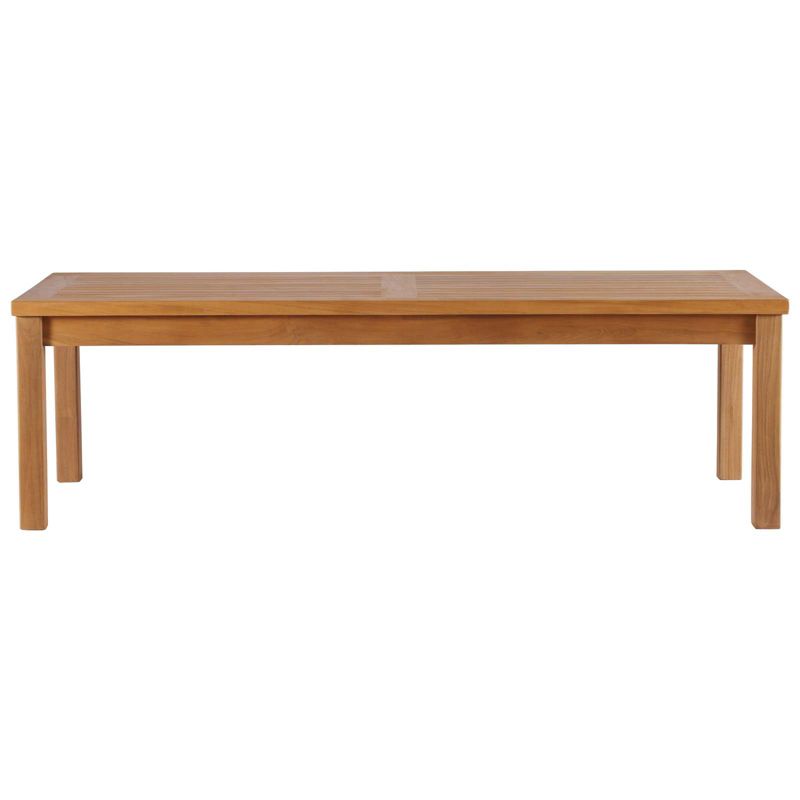 Modway EEI-4122-NAT Upland Patio Teak Wood Coffee Table, Natural, 3 of 8