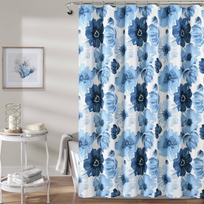 Boho Bliss: Colorful Floral Shower Curtain with Hooks – A