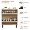 Wooden Shoe Cabinet with 2 Flip Drawers with Adjustable Shelf for Entryway,  Hallway, Living Room - 4 of 4