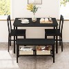 4-Pc Dining Table Set with 2 Chairs & Bench, Wooden Kitchen Table with Storage Rack, Space-Saving for Dining Room, Patio - 2 of 4
