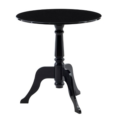 22" Round Black Acrylic Glam End Table with Curvy Legs
