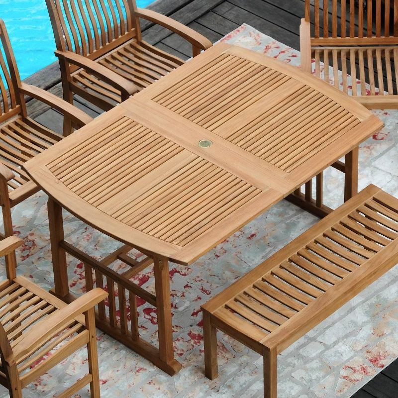 Auburn Outdoor Teak Wood Extendable Rectangle Dining Table - Cambridge Casual, 6 of 7