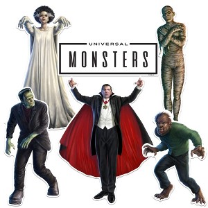 Universal Monsters Vinyl Large Deluxe Stickers Variety Pack of 6 - 1 of 4