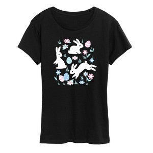 Women's - Instant Message - Instant Message Cute Easter Bunny Short Sleeve Graphic T-Shirt - 1 of 4