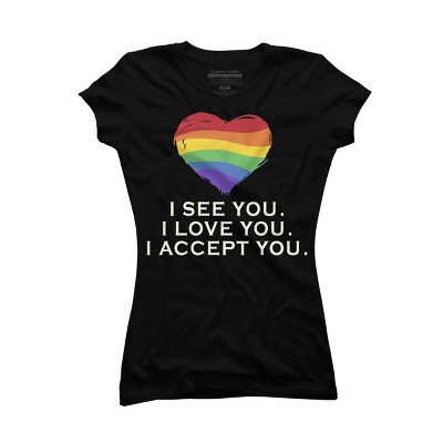 Adult Design By Humans I See You, I Love You, I Accept You Pride By AtlasNasStore T-Shirt