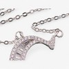 Anna-Kaci Silver Tone Initial Letter Pendant Necklace with Crystal Rhinestone Accents - 3 of 4