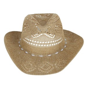 David & Young Women's Straw Cowboy Hat with Pearl Hatband - 1 of 4