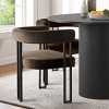 5-Piece Round Dining Table Set, Modern Pedestal Table and Upholstered Fabric Dining Chairs with Metal Legs, Kitchen Dining Set for 4-Maison Boucle - 4 of 4