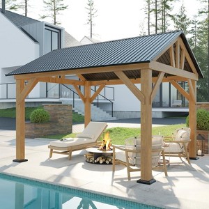 AMERLIFE Spruce Wood Gazebo with Storage Bar Counter - 1 of 4