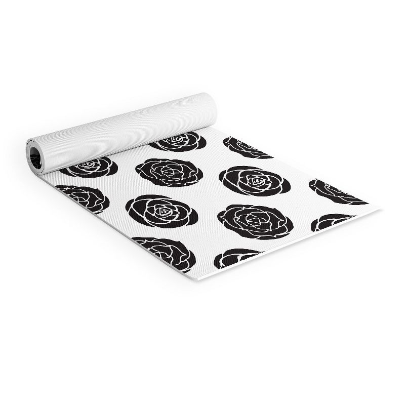 AvenieRoses Black and White (6mm) 70" x 24" Yoga Mat - Society6, 2 of 4