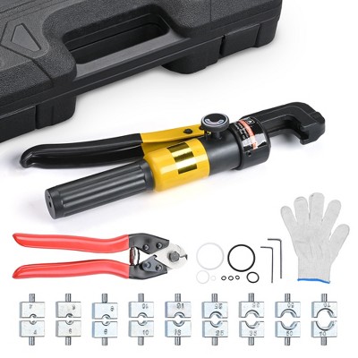 Yescom Hydraulic Wire Crimping Tool with Cable Cutter for Battery Cable Lug Terminal 1/8" to 3/16" Deck Railing Hardware