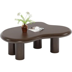 Tribesigns 46.4" Cloud Coffee Table, Modern Irregular Center Tea Table with 4 Legs for Living Room - 1 of 4