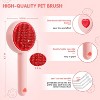 BABYYER Pet Hair Brush With Self Cleaning Button For Cat & Dog , Easy To Remove Loose Undercoat,Needle-tip Massage Beads,No Harm To The Skin - 3 of 4