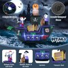 SEVOBAL Party Decorations Accessories 7FT Halloween Inflatable Skeletons Ghosts On Pirate Ship, Blow-up Pirate Decoration, Black, 13.8"*84"*66" - 2 of 4