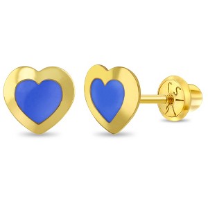 Girls' Enamel Heart Screw Back 14k Gold Earrings - In Season Jewelry - 1 of 1