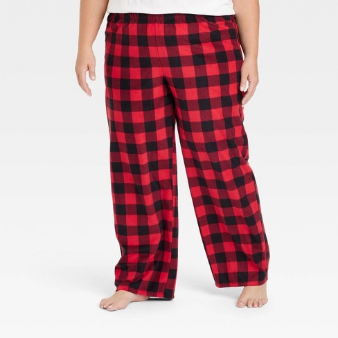 Women s Buffalo Check Microfleece Holiday Matching Family Pajama Pants Wondershop Red 1x Target