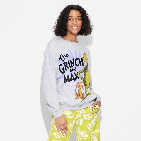 Women s The Grinch And Max Graphic Sweatshirt Heather Gray Target