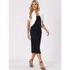 INSPIRE CHIC Women's Casual Open Front 3/4 Sleeve Collarless Business Blazer Cardigan - 4 of 4