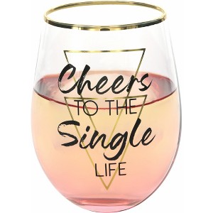Pavilion Gift Company - Single Life - 18 oz Stemless Wine Glass - Drinkware - 1 of 4