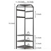 Corner Hall Tree With Shoe Bench Entryway, Corner Coat Rack With 6 Double Hooks, Corner Clothes Rack With Corner Tree With Shoe Bench Shelf - 2 of 4