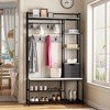 Hall Tree w/Bench and Shoe Storage,Coat Rack Freestanding, 5-Tier Shelves, Fabric Storage Basket, Side Hooks, 5 in 1 Large Organizer, w/12 Hooks - 3 of 4