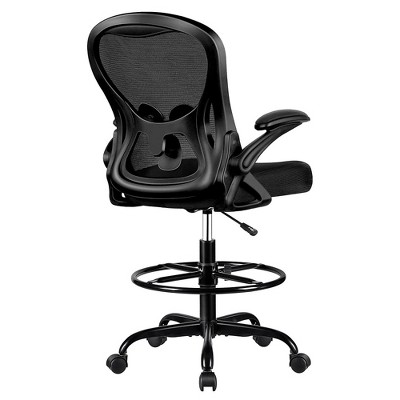 KERDOM Tall Office Chair Ergonomic Standing Desk Chair, Lumbar Support Computer Chair Swivel Task Rolling Chair, Black