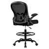 KERDOM Tall Office Chair Ergonomic Standing Desk Chair, Lumbar Support Computer Chair Swivel Task Rolling Chair, Black - 2 of 4