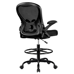 KERDOM Tall Office Chair Ergonomic Standing Desk Chair, Lumbar Support Computer Chair Swivel Task Rolling Chair, Black - 1 of 1
