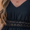Women's Chic Embellished Eyelet Waist Black Sundress - Cupshe - 3 of 4