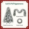 Lycvki 3-PCS Snowy Flocked 6ft Christmas Decor Tree with Wreath and Warm LED Lights - 2 of 4