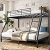 ONWITH Metal Bunk Bed, Twin Over Full Size Support for Adults Teens, Black - 2 of 4