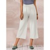 ECUPPER Womens Cotton Cropped Pants Loose Fit Wide Leg Capri Casual Plus Size Elastic Waist Trousers - 2 of 4
