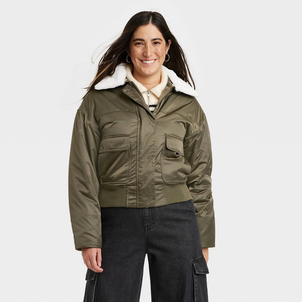 Women's Bomber Jacket - Universal Thread™ Moss Green XS