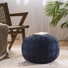20''X 20''Round Pouf, Handcrafted Modern Design Ottomans Poufs, Ottomans Small For Living Room-Cuddlewood - 3 of 4