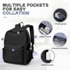 Black School Backpack for Girls Women Waterproof High School Book Bag Cute Backpack - 4 of 4