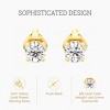 Gilded Lab-Grown Diamond Stud Earrings for Women | 925 Sterling Silver Studs and 14KT Gold 925 Plated Silver | Hypoallergenic Fine Jewelry - 2 of 4