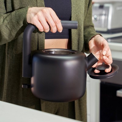 Clyde Matte Black Stainless Steel Electric Kettle, 1.5 Liter