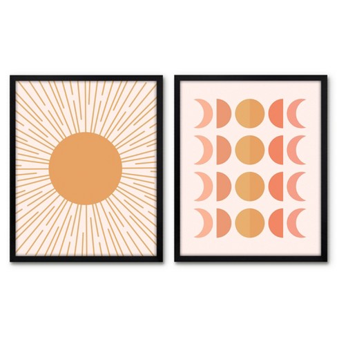 Americanflat 2 Piece 18x24 Unmatted Framed Print Set - Cheerful